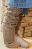 Pointelle Knit Slouch Socks Camel /30=